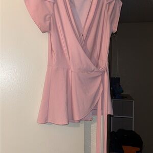 Elegant Pink Wrap Top